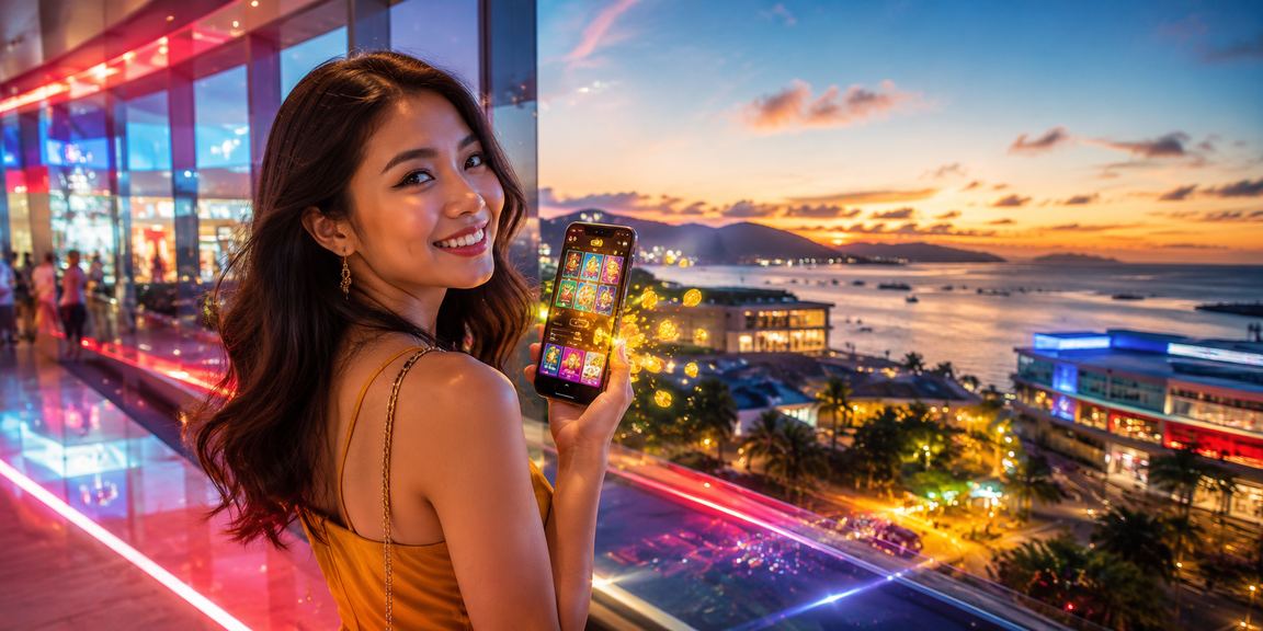 Pengguna dari Kota Kinabalu mengakses aplikasi kasino 1520 melalui telefon
